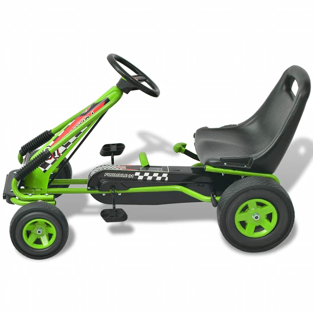 vidaXL Pedal Go Kart with Adjustable Seat Green