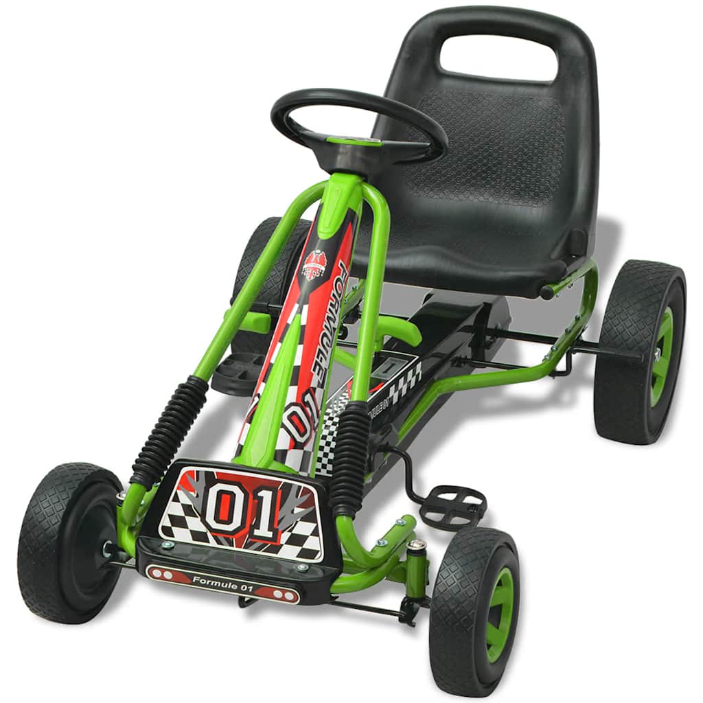 vidaXL Pedal Go Kart with Adjustable Seat Green