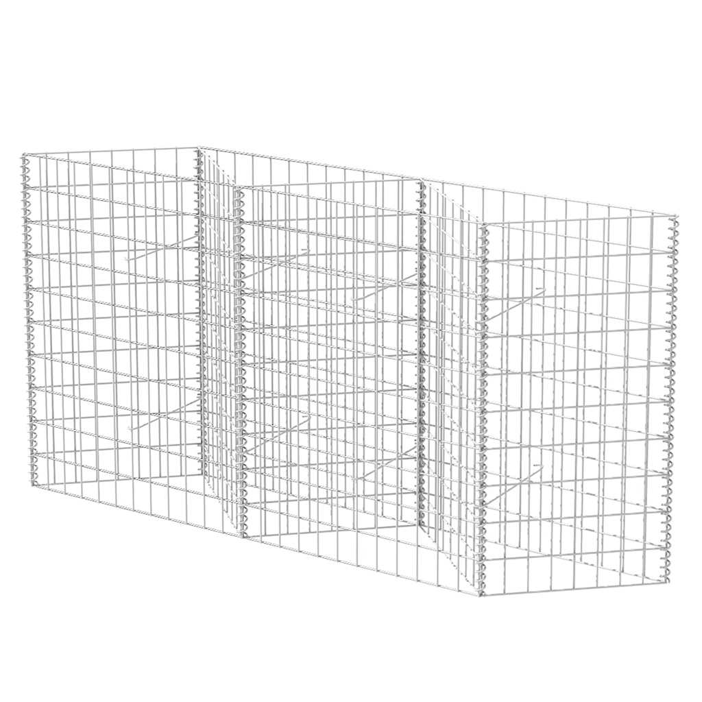 vidaXL Gabion Basket Galvanised Steel 120x30x100 cm