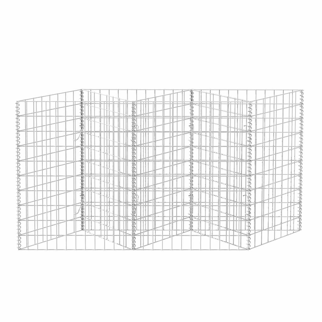 vidaXL Gabion Basket Galvanised Steel 120x30x100 cm