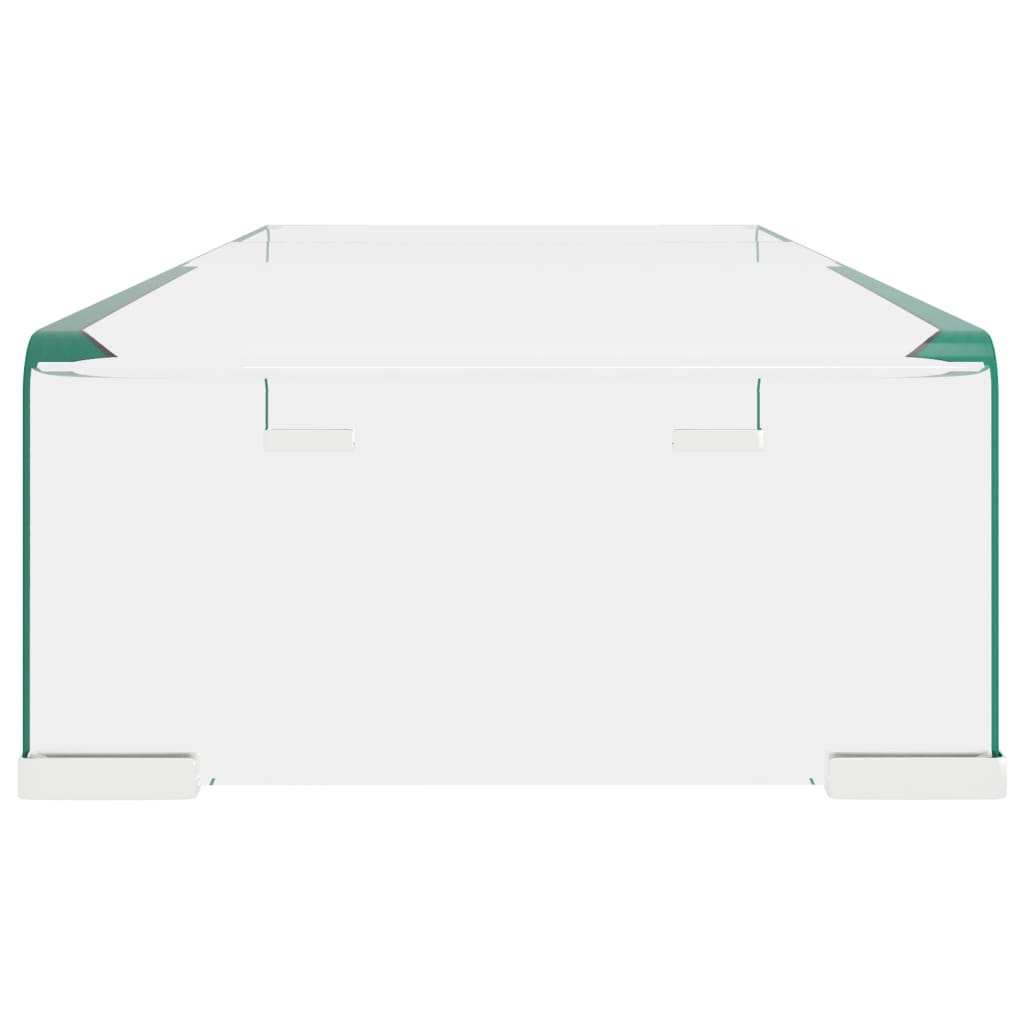 vidaXL TV Stand/Monitor Riser Glass Clear 60x25x11 cm