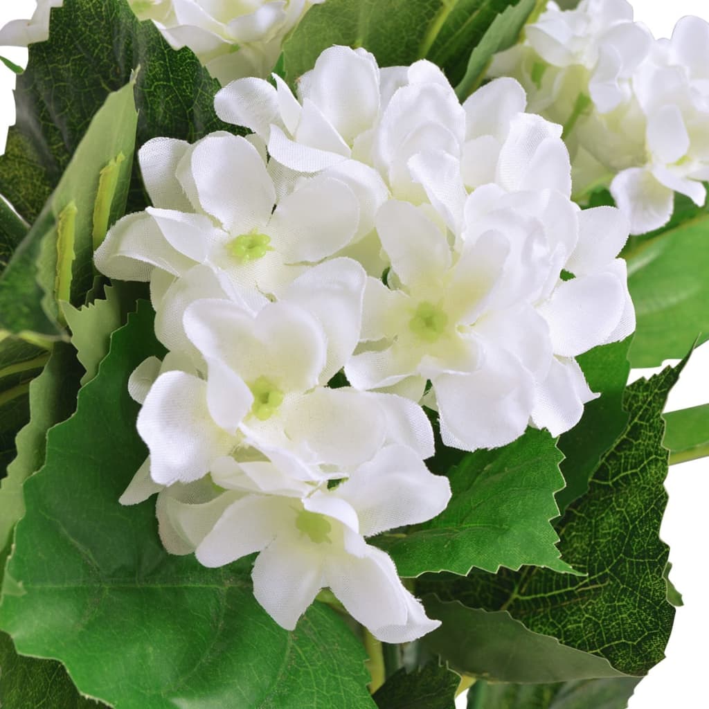 vidaXL Artificial Hydrangea Plant with Pot 60 cm White