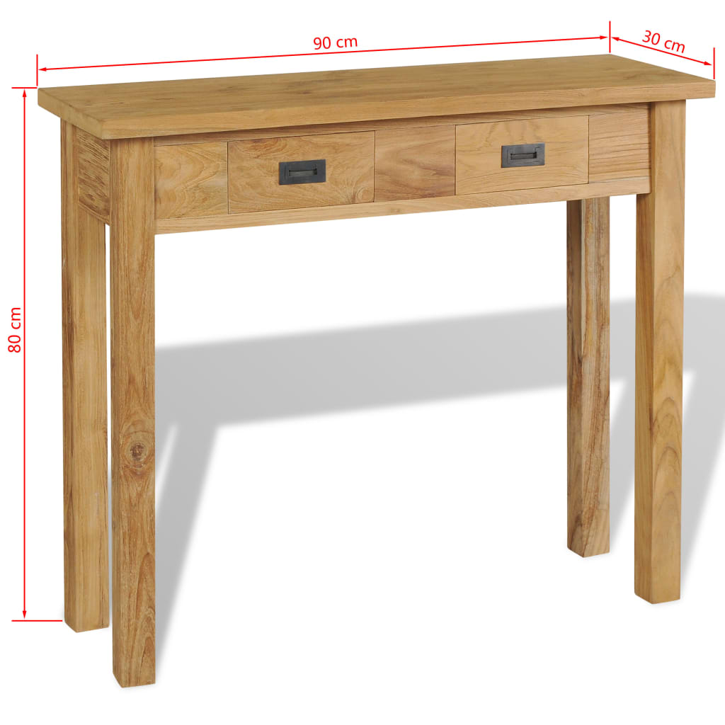 vidaXL Console Table Solid Teak 90x30x80 cm