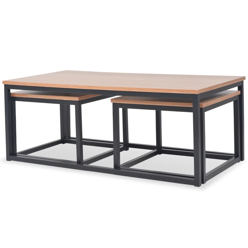 vidaXL Coffee Table Set 3 Pieces Ash