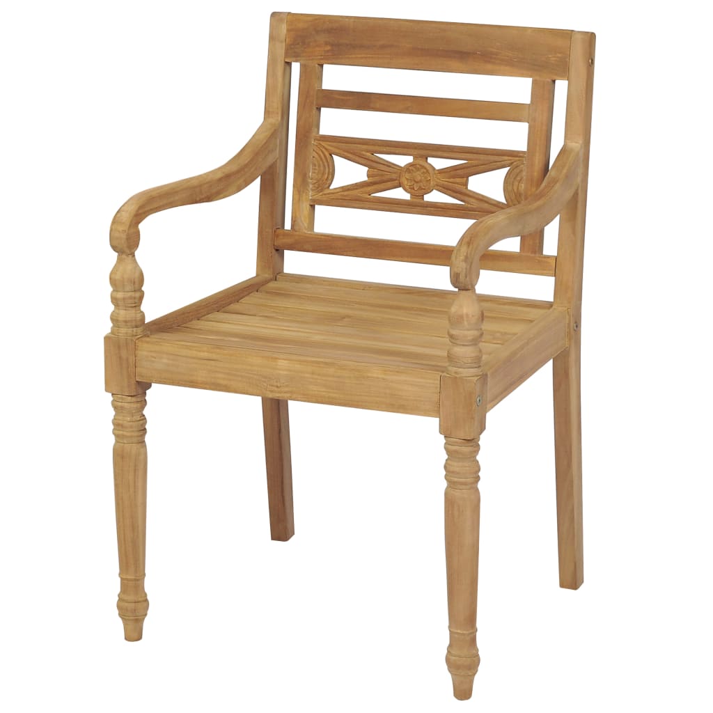 vidaXL Batavia Chairs 2 pcs Solid Teak Wood