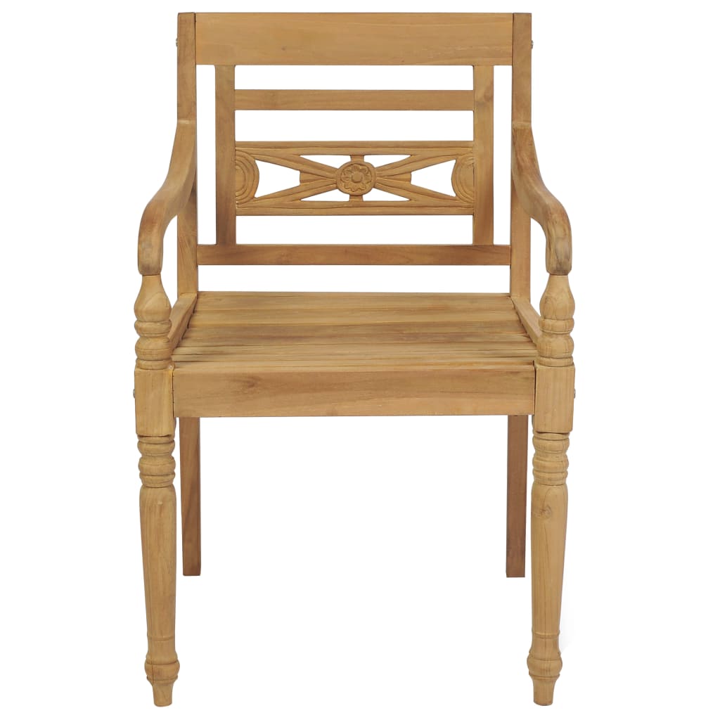 vidaXL Batavia Chairs 2 pcs Solid Teak Wood