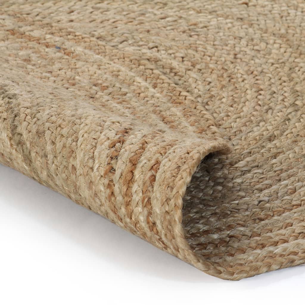 vidaXL Area Rug Braided Jute 90 cm Round