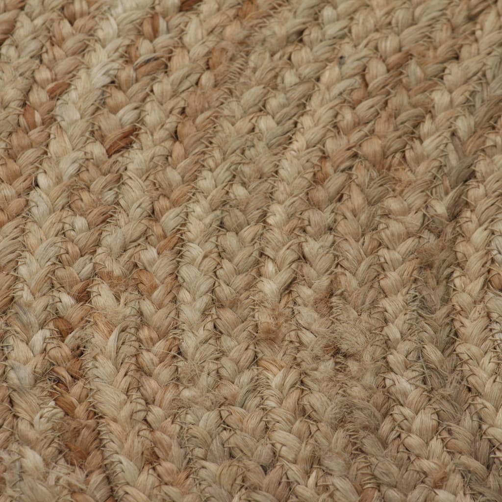 vidaXL Area Rug Braided Jute 90 cm Round