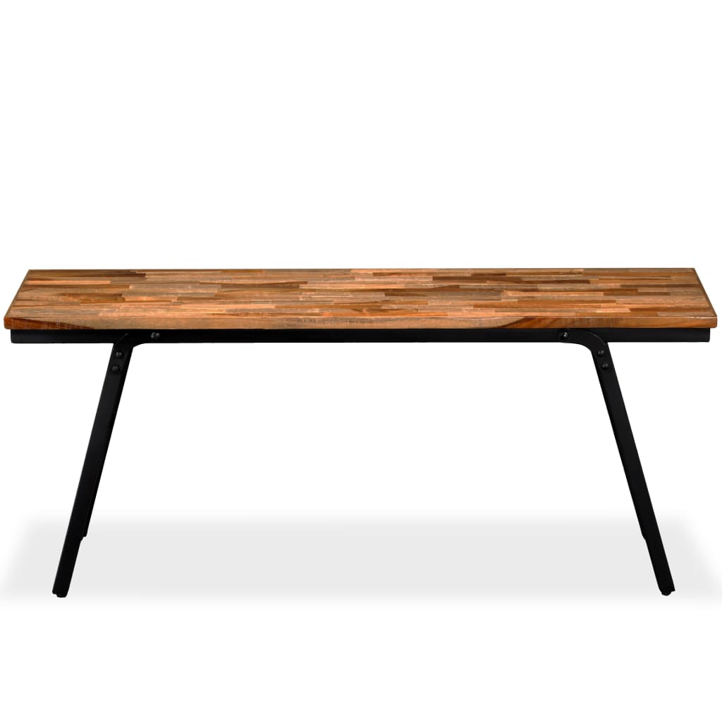 vidaXL Bench Reclaimed Teak and Steel 110x35x45 cm