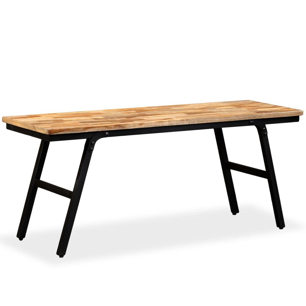 vidaXL Bench Reclaimed Teak and Steel 110x35x45 cm