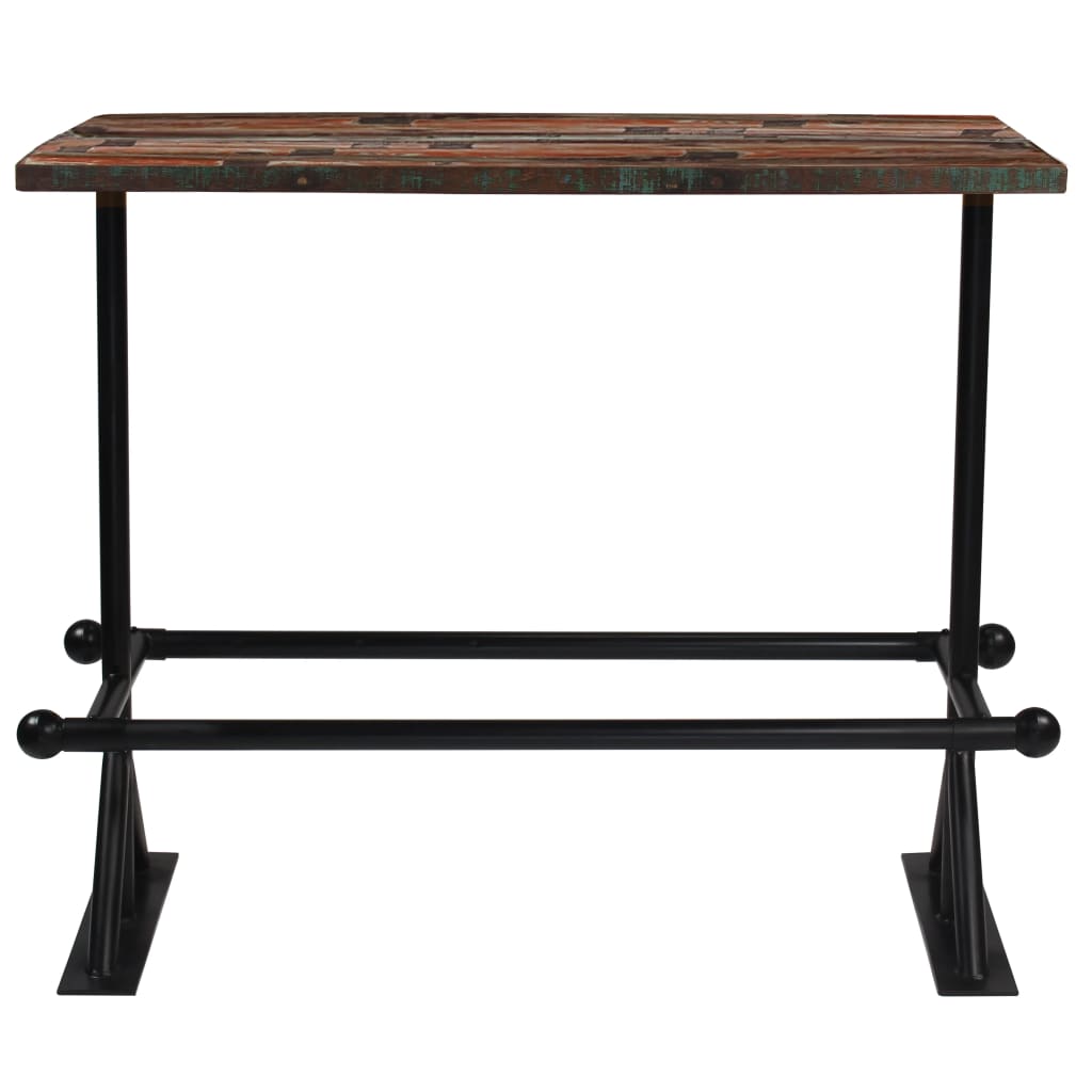 vidaXL Bar Table Solid Reclaimed Wood Multicolour 150x70x107 cm