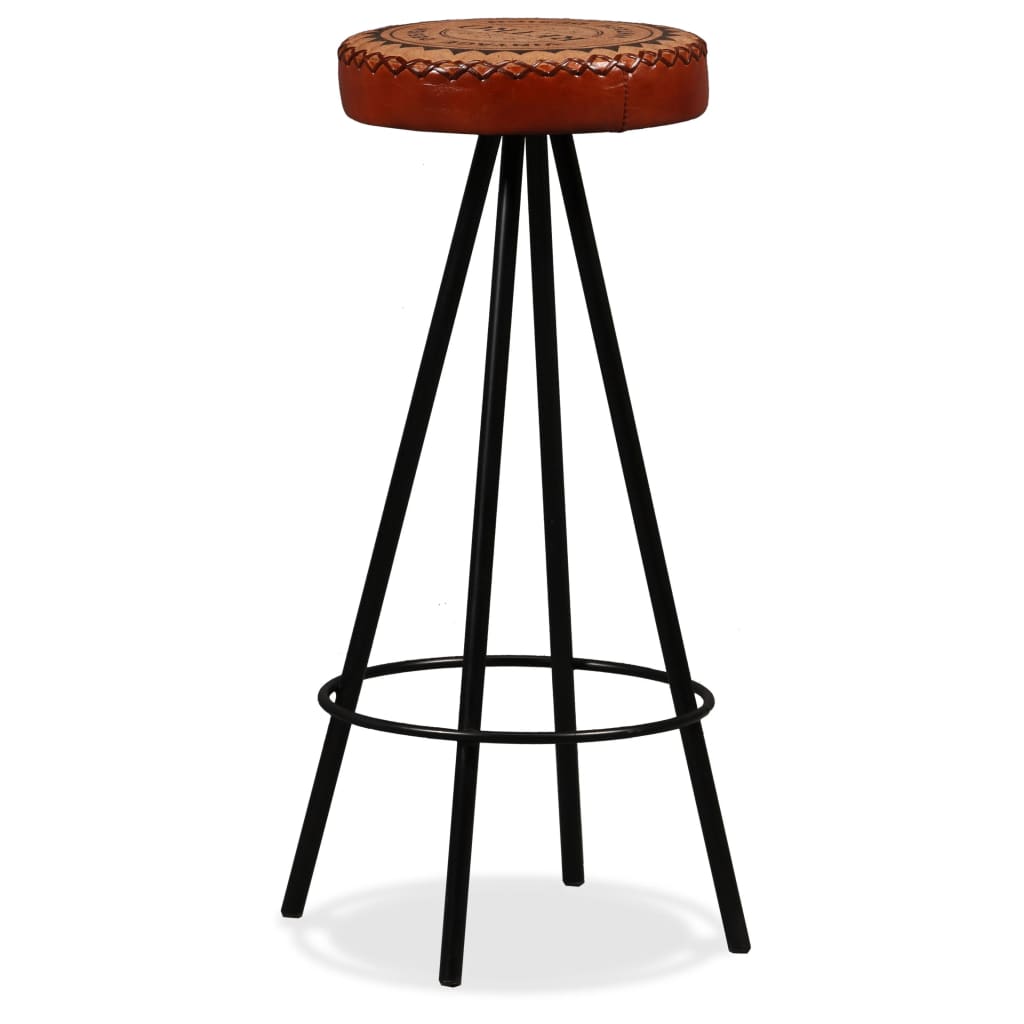 vidaXL Bar Stools 2 pcs Real Leather