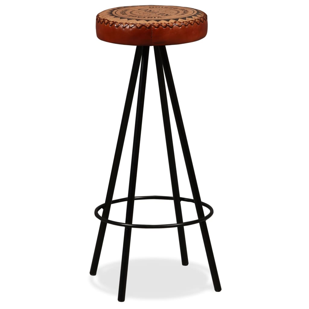 vidaXL Bar Stools 2 pcs Real Leather