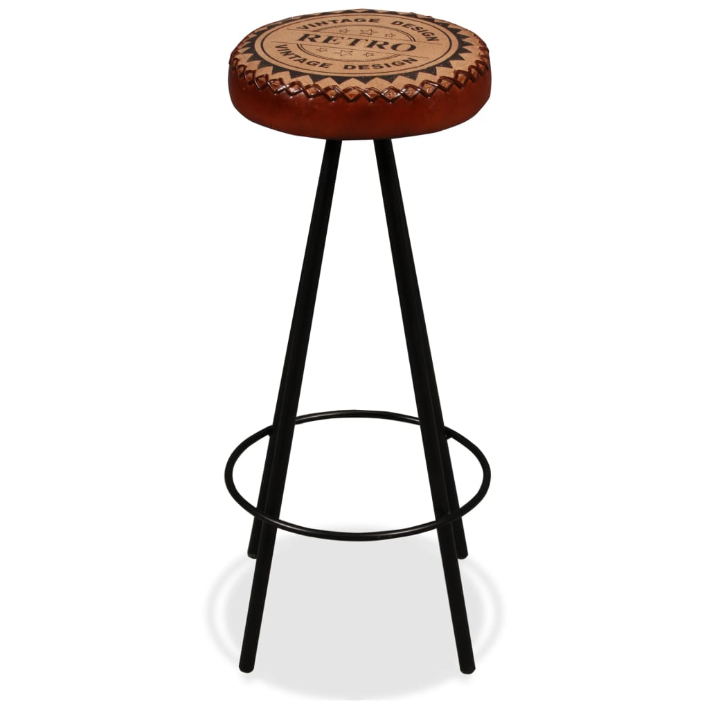 vidaXL Bar Stools 2 pcs Real Leather