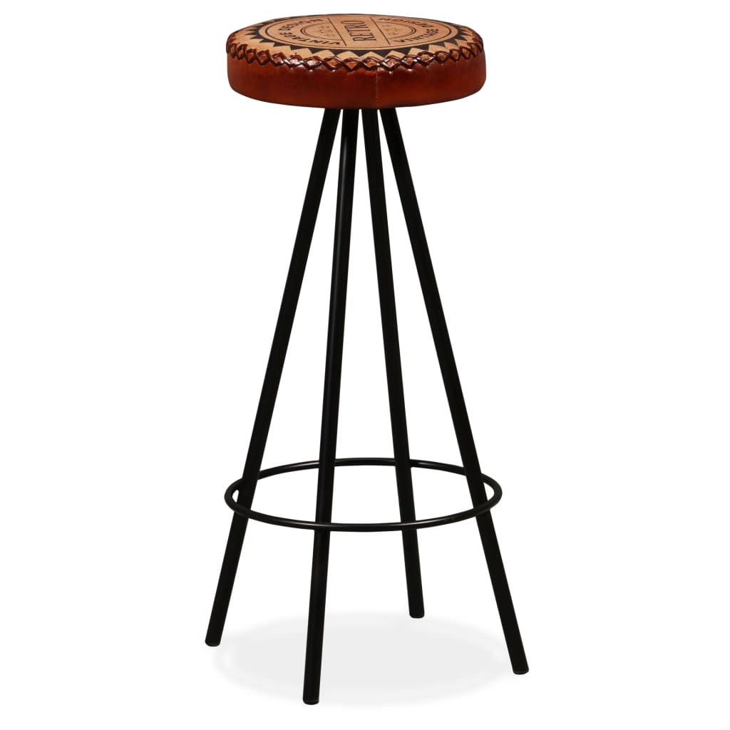 vidaXL Bar Stools 2 pcs Real Leather