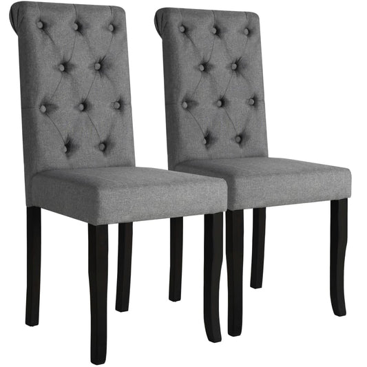 vidaXL Dining Chairs 2 pcs Dark Grey Fabric
