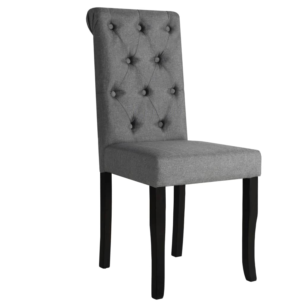 vidaXL Dining Chairs 2 pcs Dark Grey Fabric
