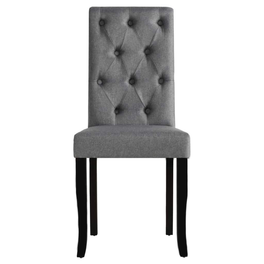 vidaXL Dining Chairs 2 pcs Dark Grey Fabric