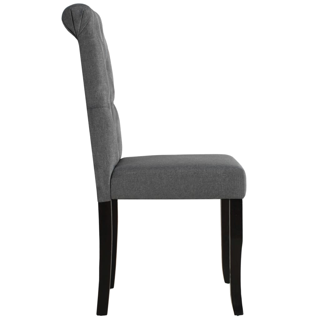 vidaXL Dining Chairs 2 pcs Dark Grey Fabric
