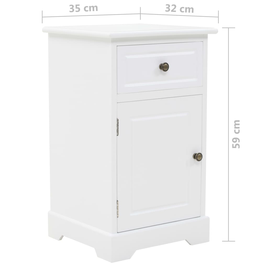 vidaXL Bedside Cabinet MDF and Pinewood 35x32x59 cm
