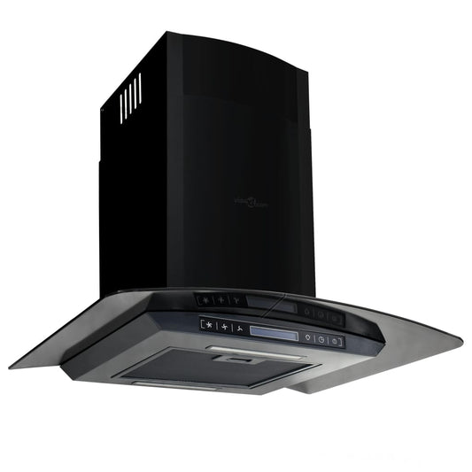 vidaXL Wall Mounted Range Hood Stainless Steel 756 m³/h 60 cm Black