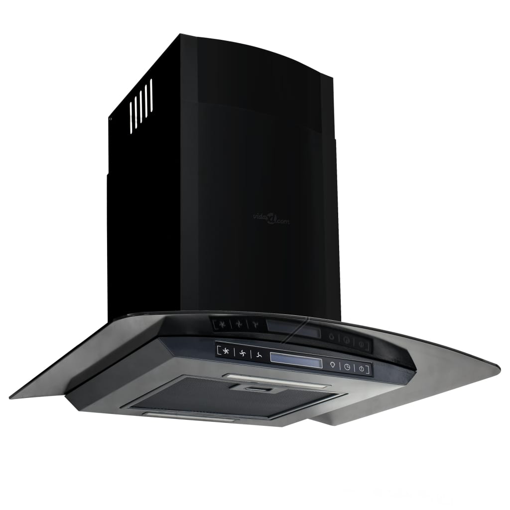 vidaXL Wall Mounted Range Hood Stainless Steel 756 m³/h 60 cm Black