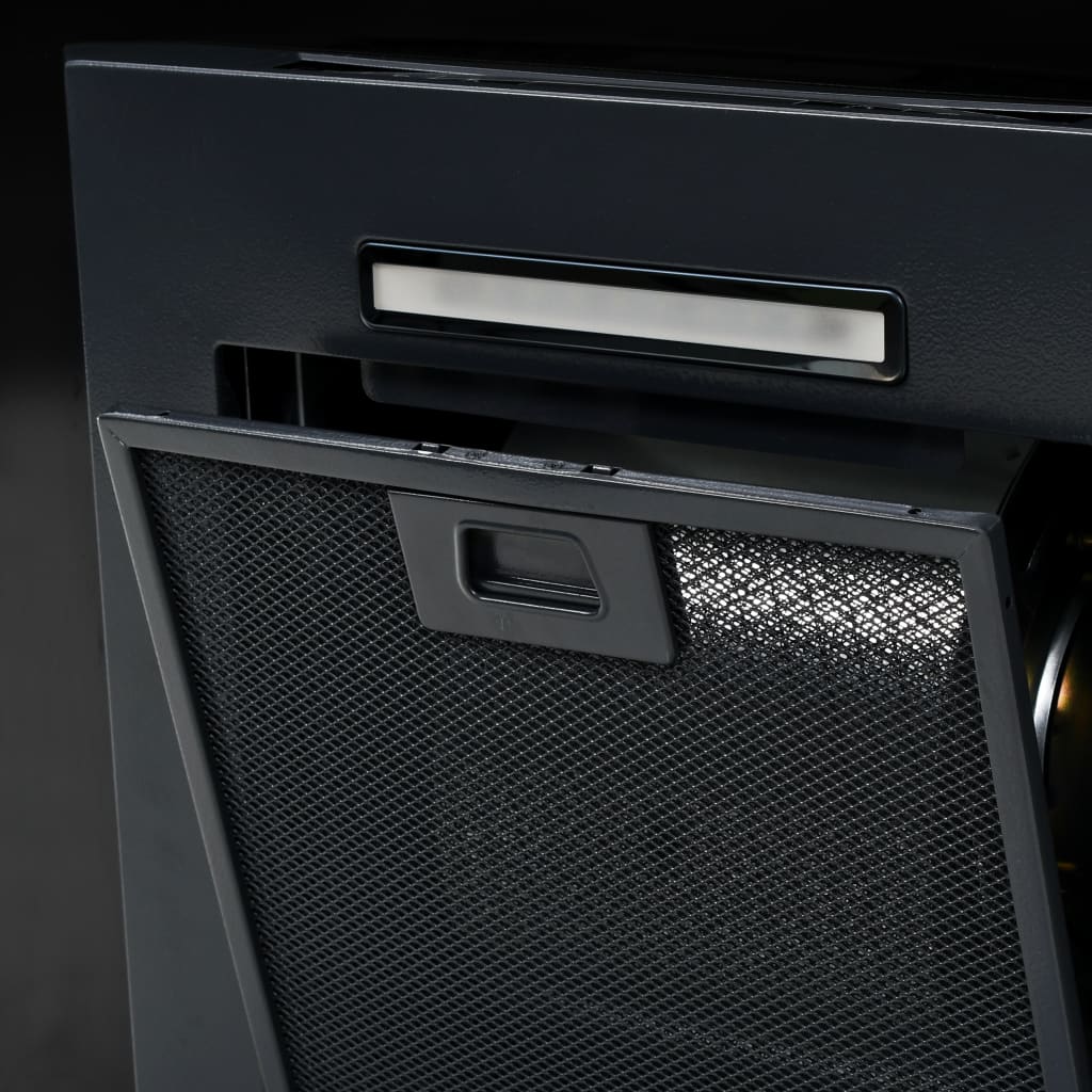 vidaXL Wall Mounted Range Hood Stainless Steel 756 m³/h 60 cm Black