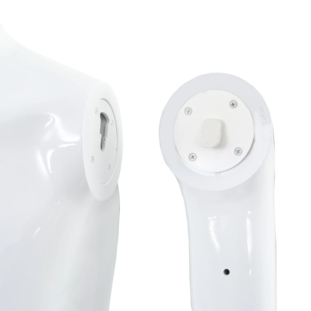 vidaXL Full Body Male Mannequin with Glass Base Glossy White 185 cm