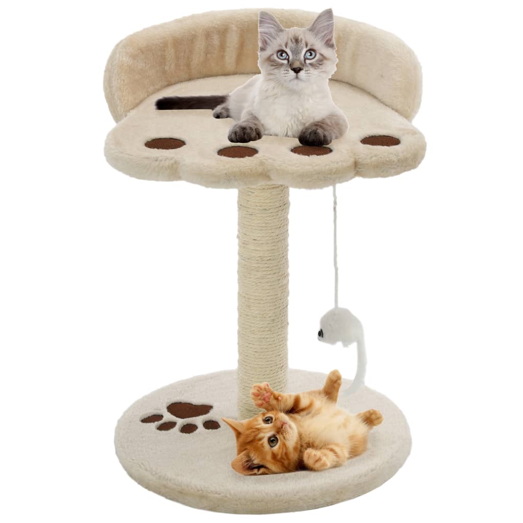 vidaXL Cat Tree with Sisal Scratching Post 40 cm Beige and Brown
