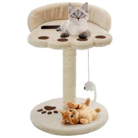 vidaXL Cat Tree with Sisal Scratching Post 40 cm Beige and Brown