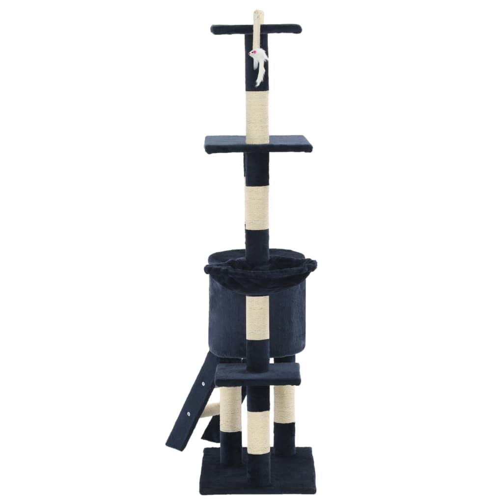 vidaXL Cat Tree with Sisal Scratching Posts 138 cm Dark Blue