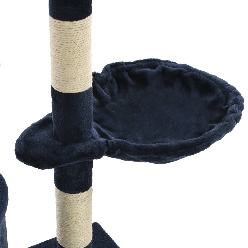 vidaXL Cat Tree with Sisal Scratching Posts 138 cm Dark Blue