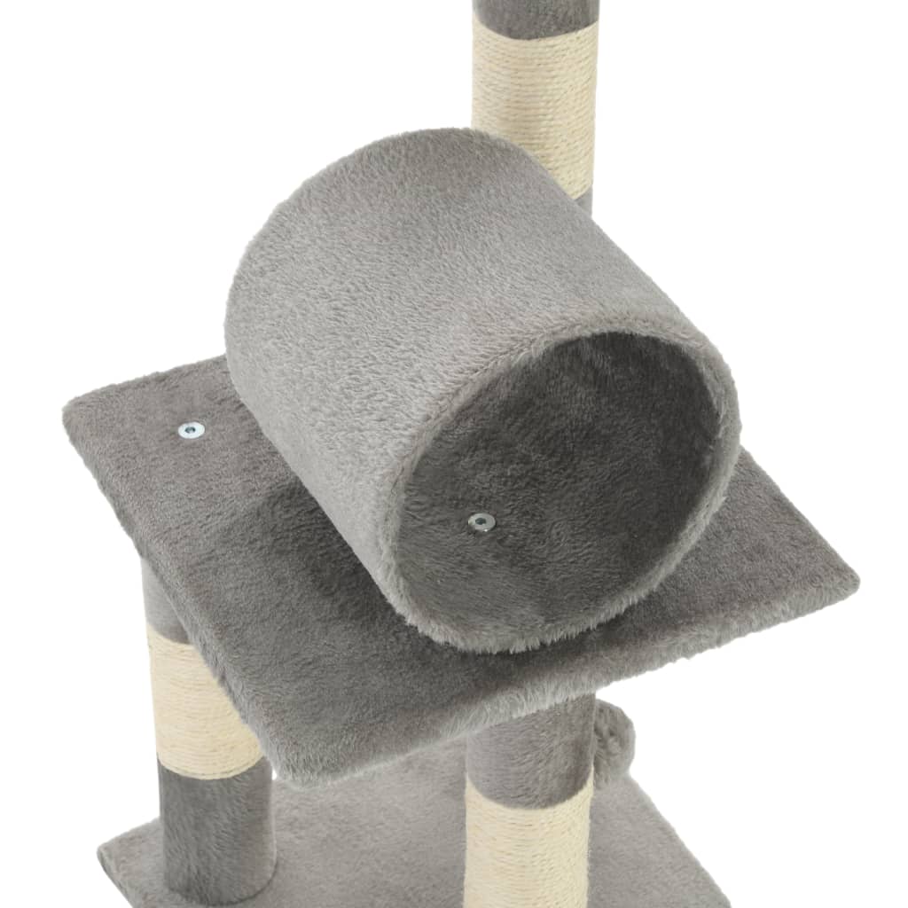 vidaXL Cat Tree with Sisal Scratching Posts 65 cm Grey