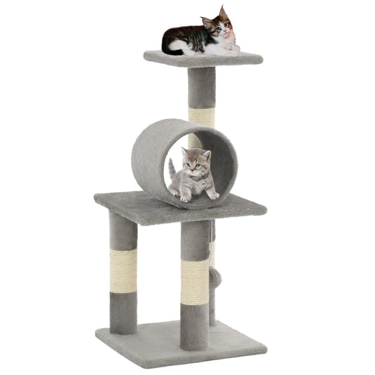 vidaXL Cat Tree with Sisal Scratching Posts 65 cm Grey