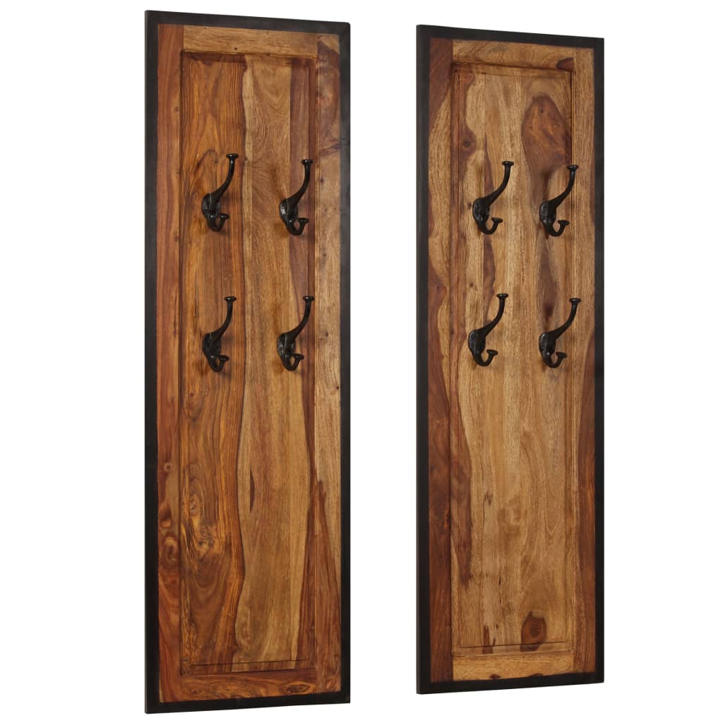 vidaXL Coat Racks 2 pcs Solid Sheesham Wood