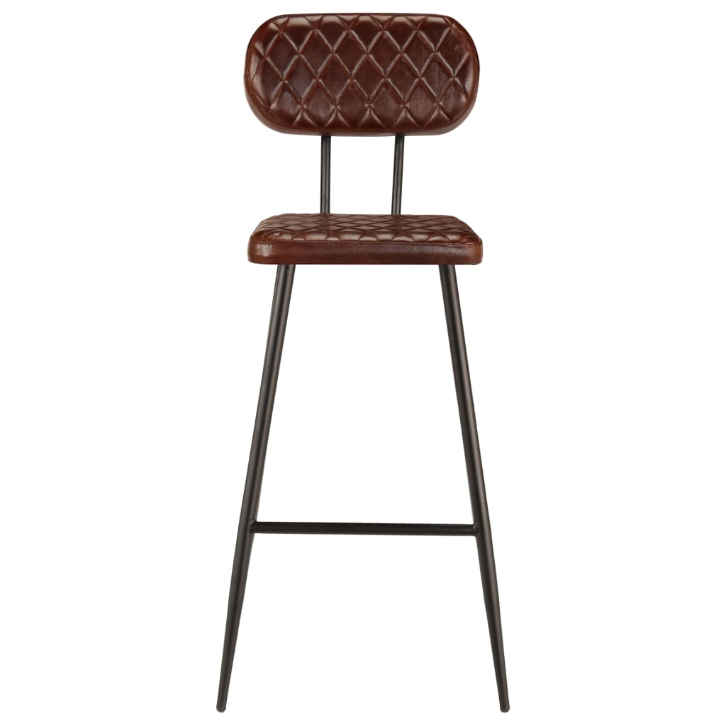 vidaXL Bar Chairs 2 pcs Brown Real Leather