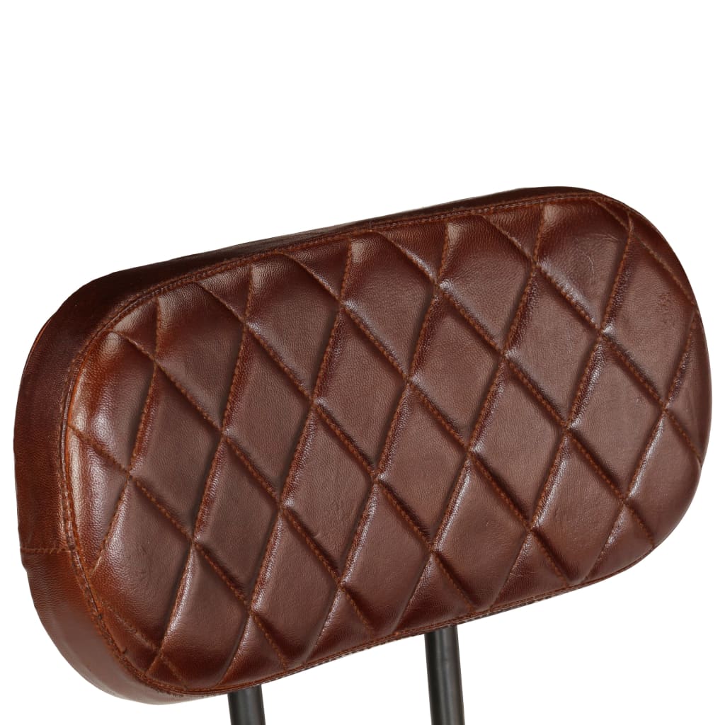 vidaXL Bar Chairs 2 pcs Brown Real Leather