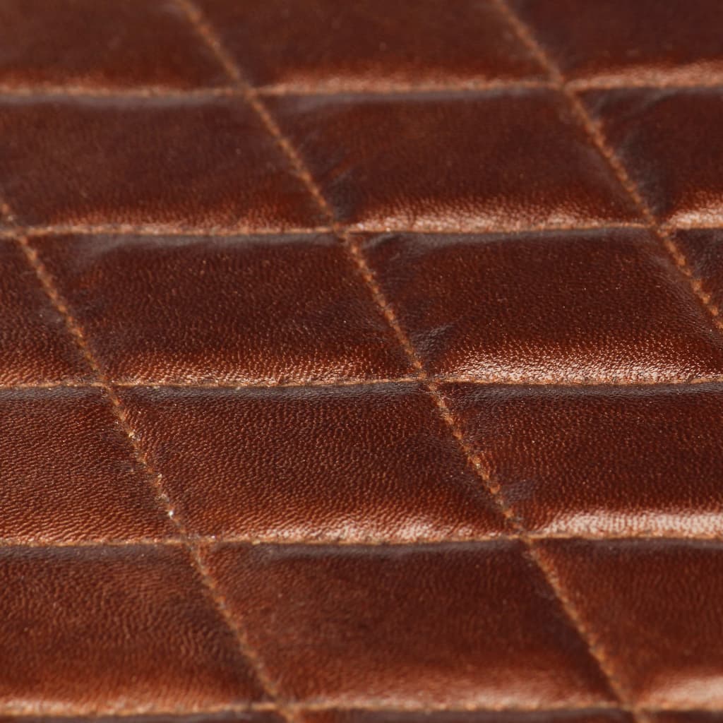 vidaXL Bar Chairs 2 pcs Brown Real Leather