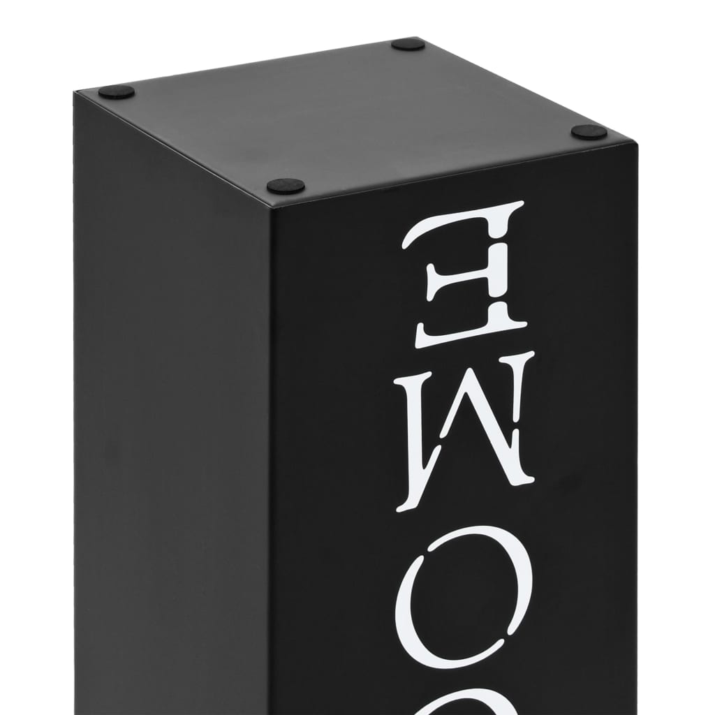 vidaXL Umbrella Stand Welcome Steel Black