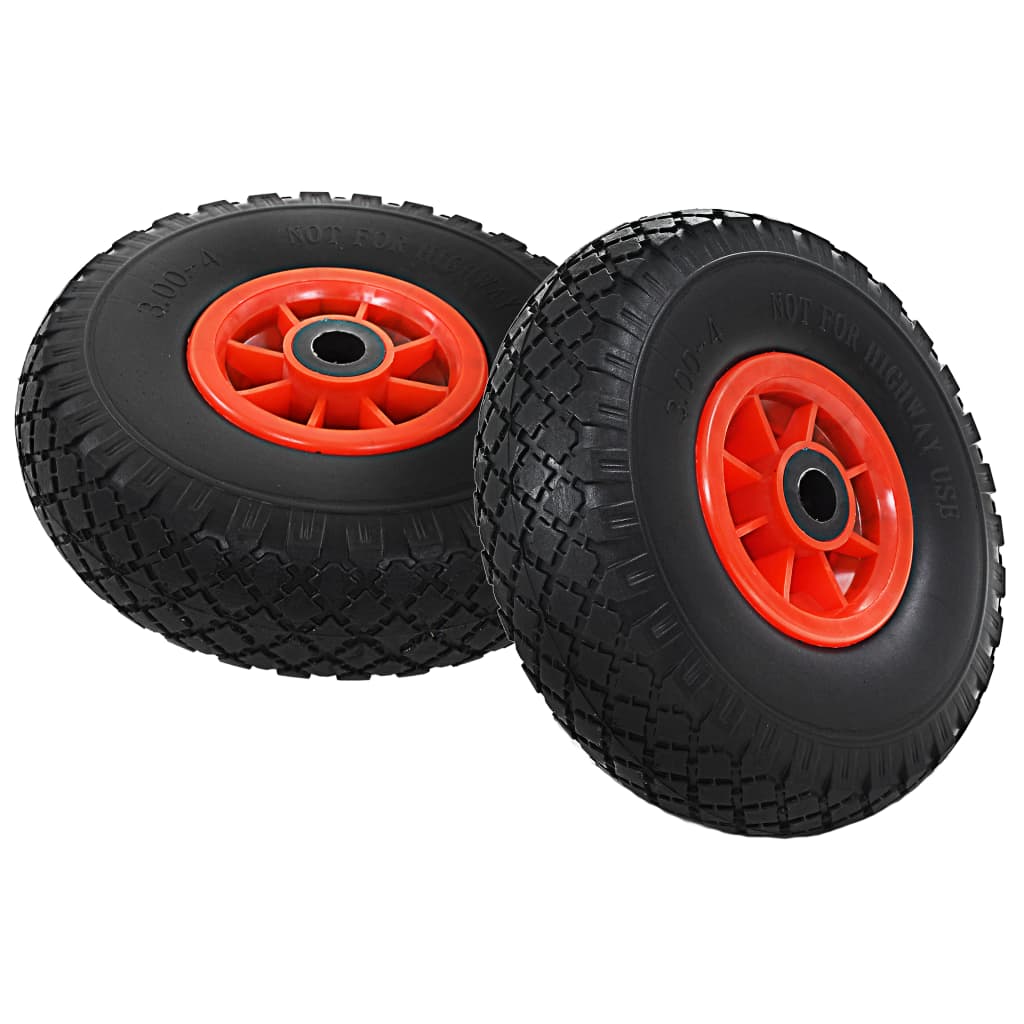 vidaXL Sack Truck Wheels 4 pcs Solid PU 3.00-4