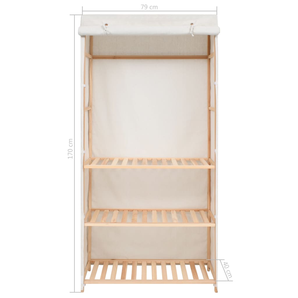 vidaXL 3-Tier Clothes Wardrobe 79x40x170 cm