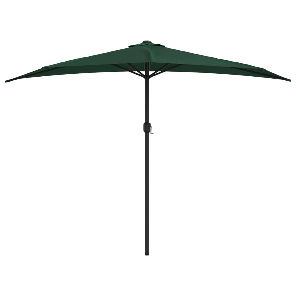 vidaXL Garden Parasol with Aluminium Pole Green 300x155 cm Half