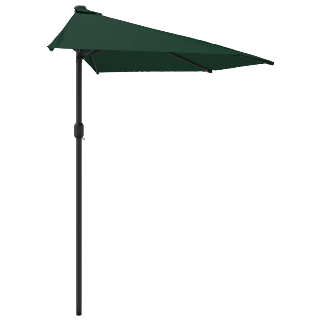 vidaXL Garden Parasol with Aluminium Pole Green 300x155 cm Half