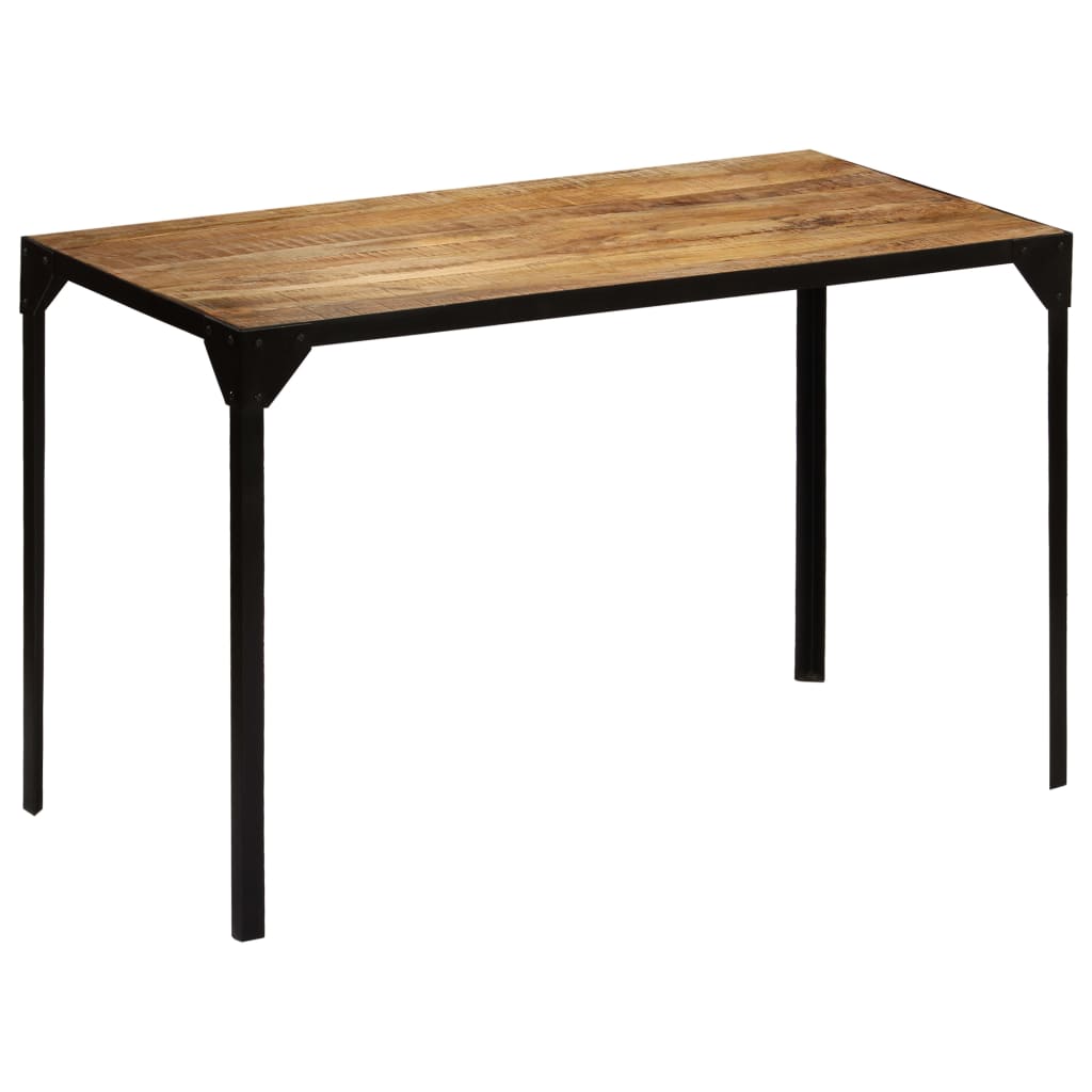 vidaXL Dining Table Solid Rough Mange Wood and Steel 120 cm