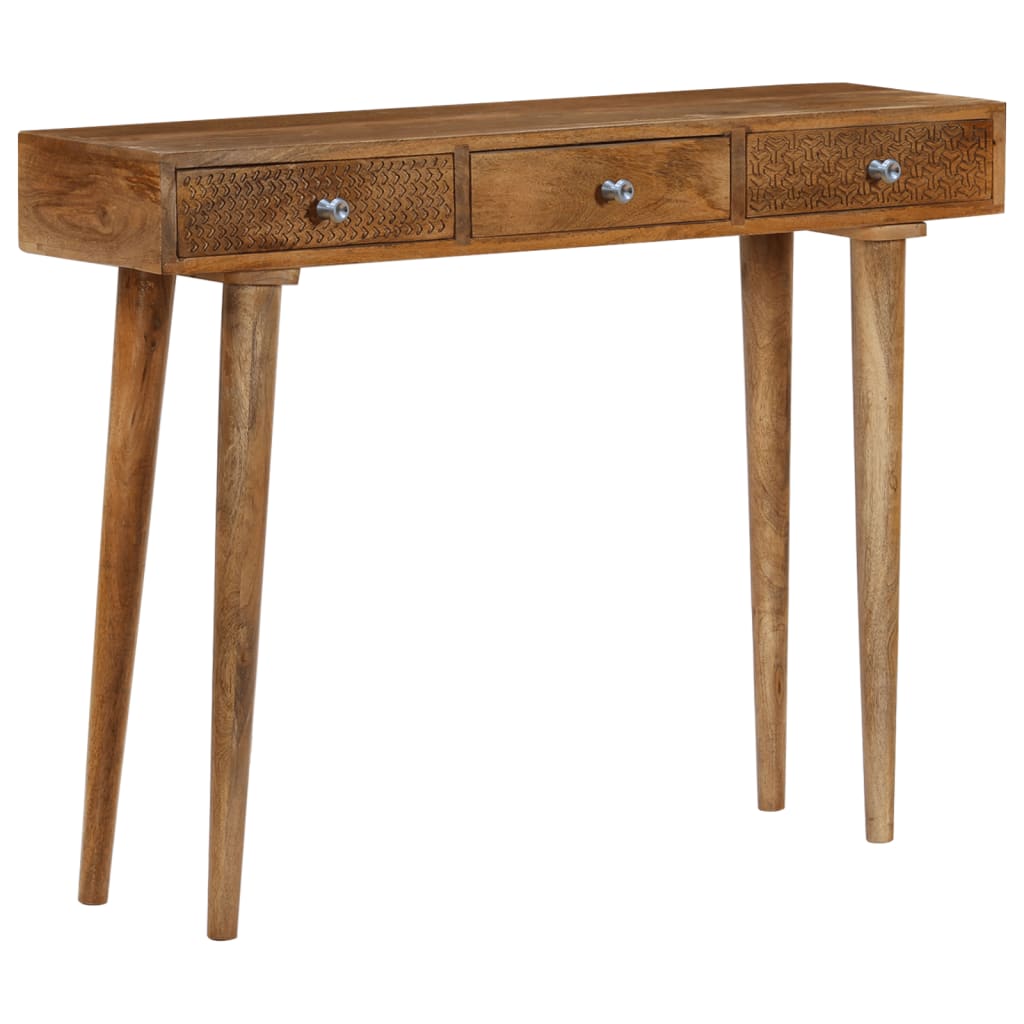 vidaXL Console Table Solid Mango Wood 102x30x79 cm