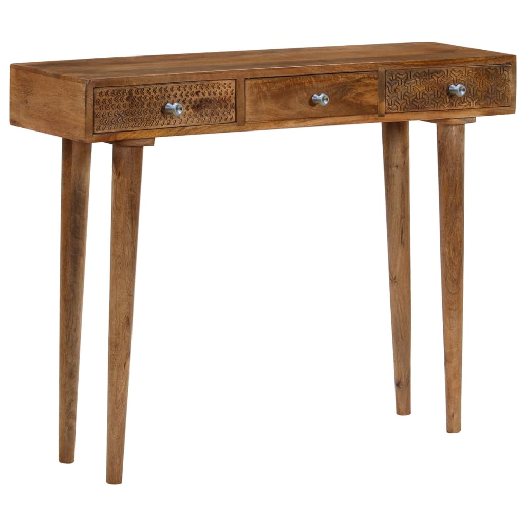vidaXL Console Table Solid Mango Wood 102x30x79 cm