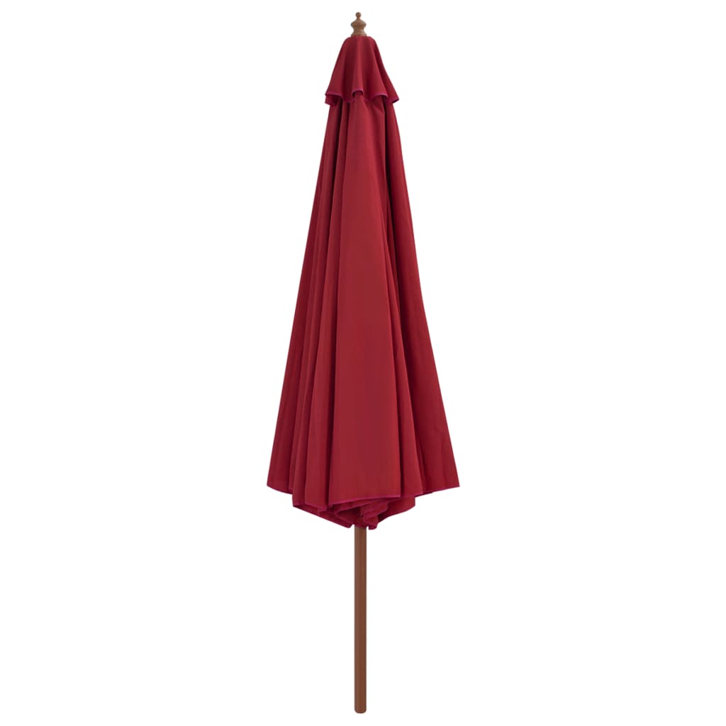 vidaXL Garden Parasol with Wooden Pole 350 cm Burgundy