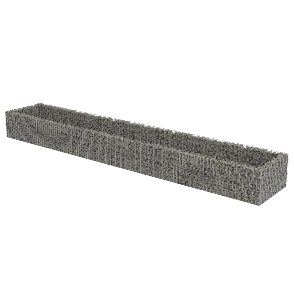 vidaXL Gabion Raised Bed Galvanised Steel 540x90x50 cm