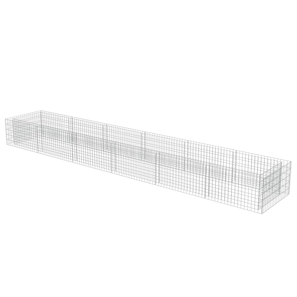 vidaXL Gabion Raised Bed Galvanised Steel 540x90x50 cm