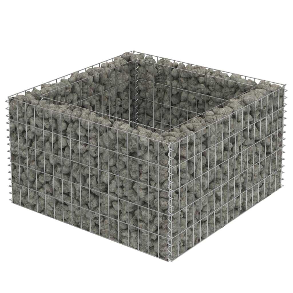 vidaXL Gabion Raised Bed Galvanised Steel 90x90x50 cm